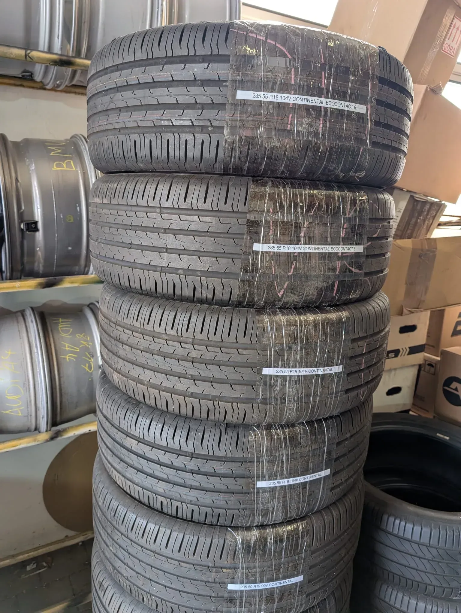 Neu/Demo! 4x Sommerreifen 235/55 R18 104V Continental EcoContact 6 DOT 4224 - Bild 1