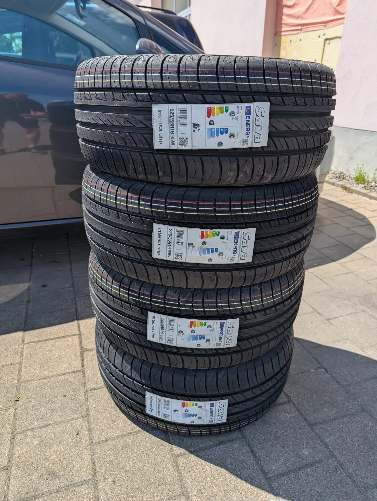 4x Sommerreifen 225/55 R16 95W Sava by Goodyear intensa UHP DOT 4822 - Bild 1